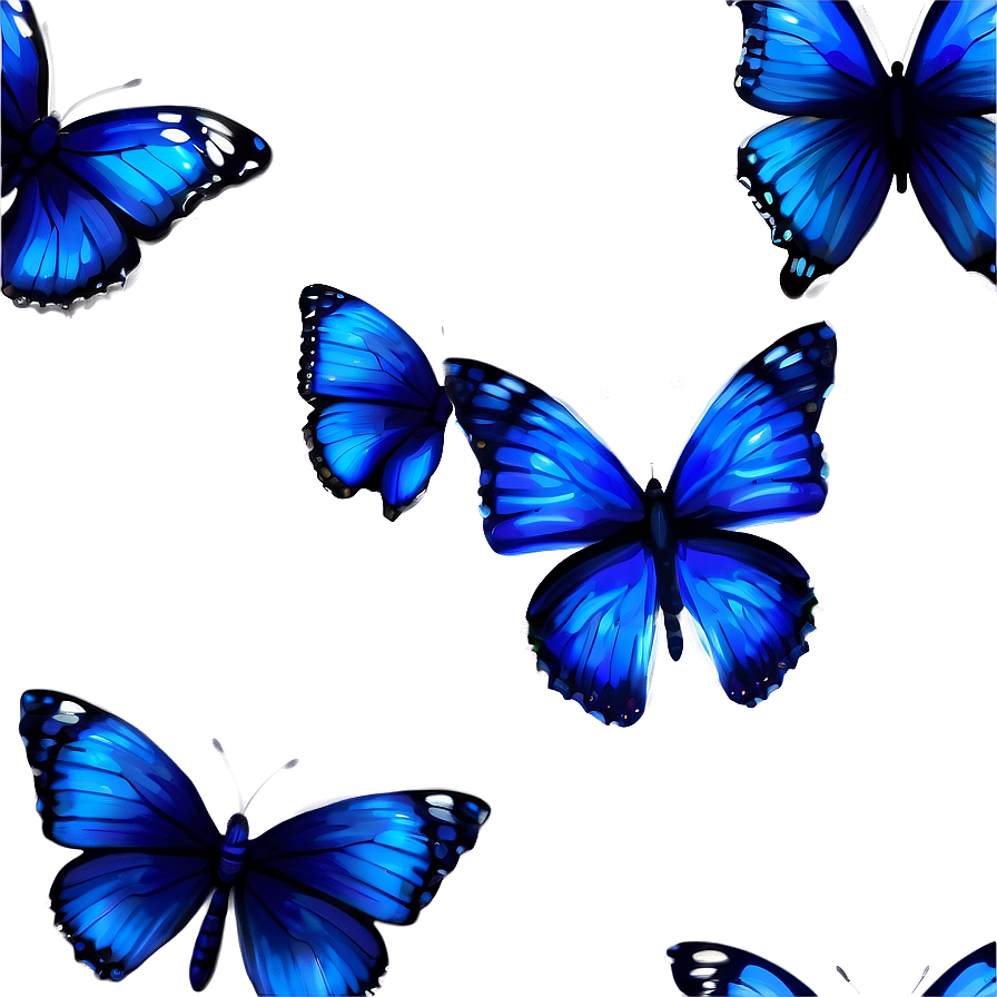 Mystical Blue Butterflies Png 06132024 PNG