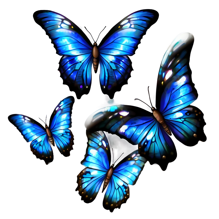 Mystical Blue Butterflies Png 73 PNG