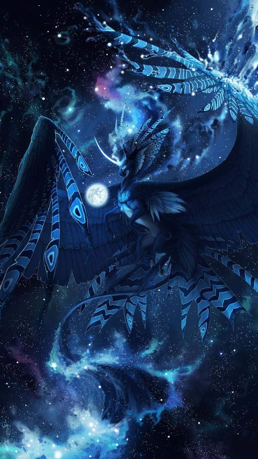 Mystical_ Blue_ Dragon_ Among_ Stars.jpg Wallpaper