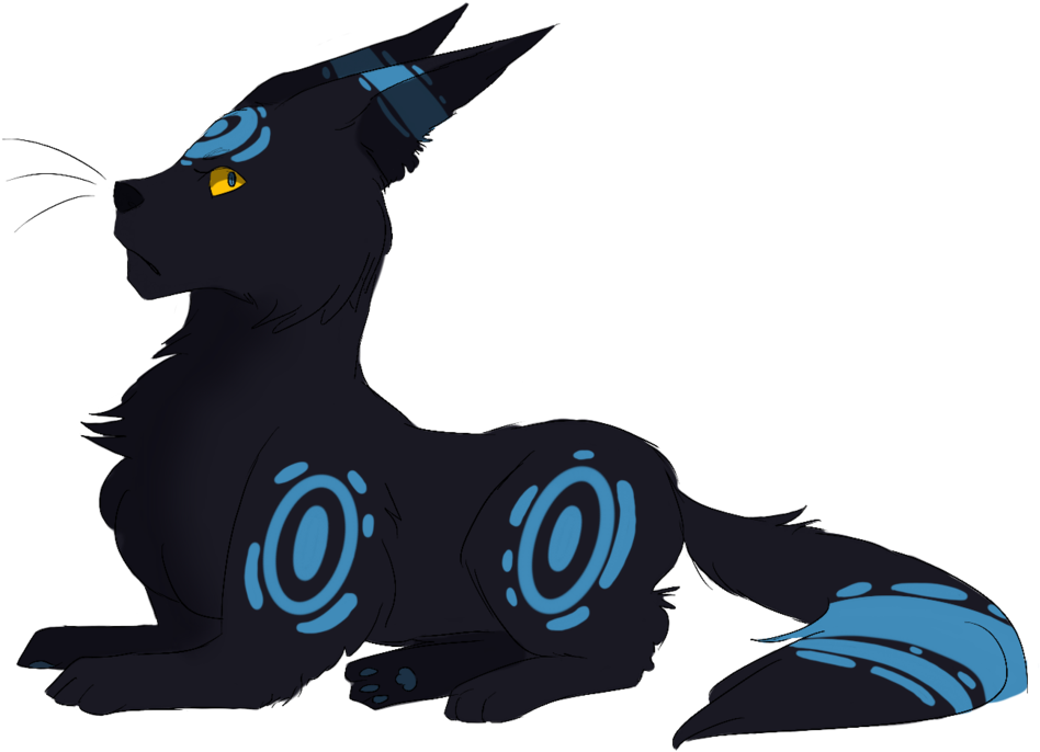 Mystical Blue Glow Wolf PNG