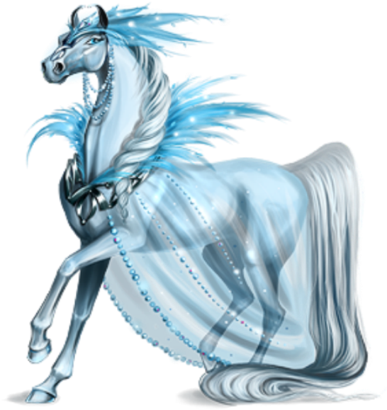 Mystical Blue Horse Illustration PNG