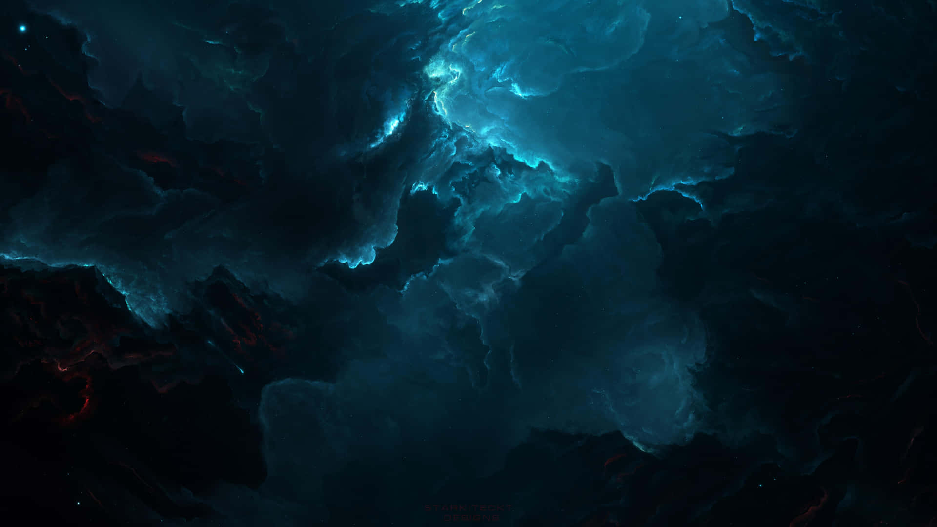 Mystical Blue Nebula Wallpaper
