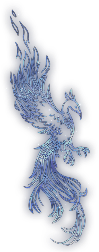 Mystical Blue Phoenix Art PNG