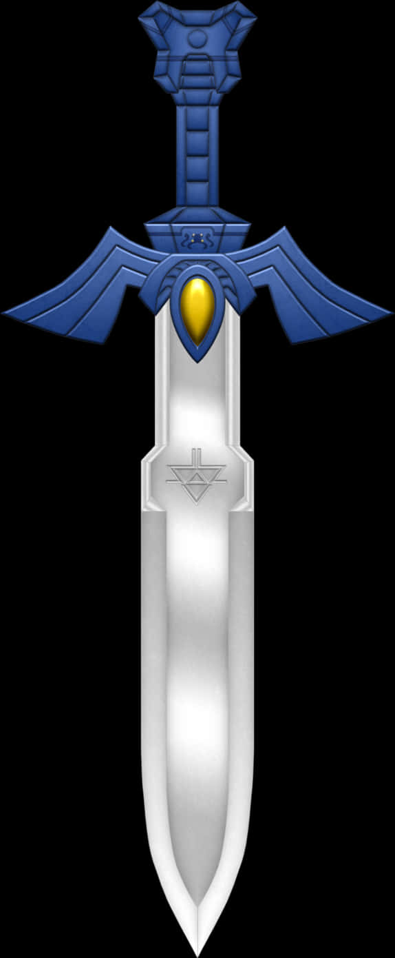 Mystical Blueand Silver Sword PNG
