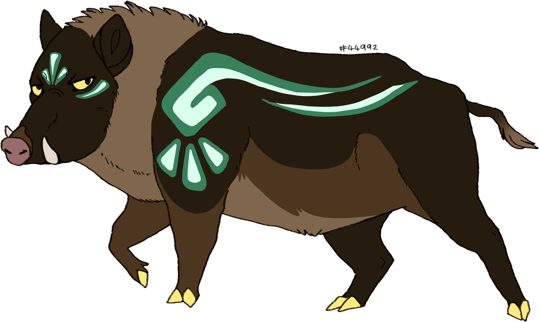 Mystical Boar Illustration PNG