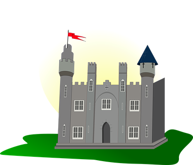 Mystical Castle Night Illustration PNG