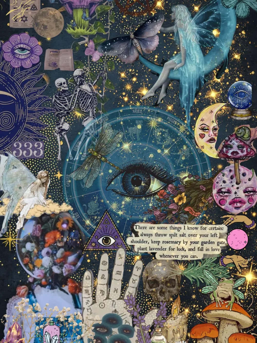 Mystical_ Celestial_ Collage Wallpaper