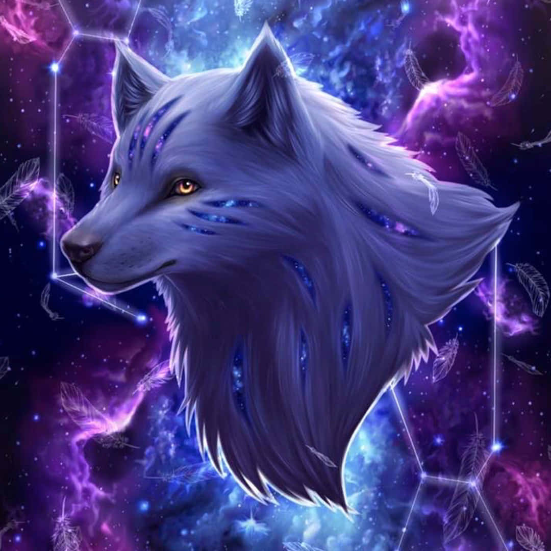 Mystical_ Cosmic_ Wolf_ Art Wallpaper