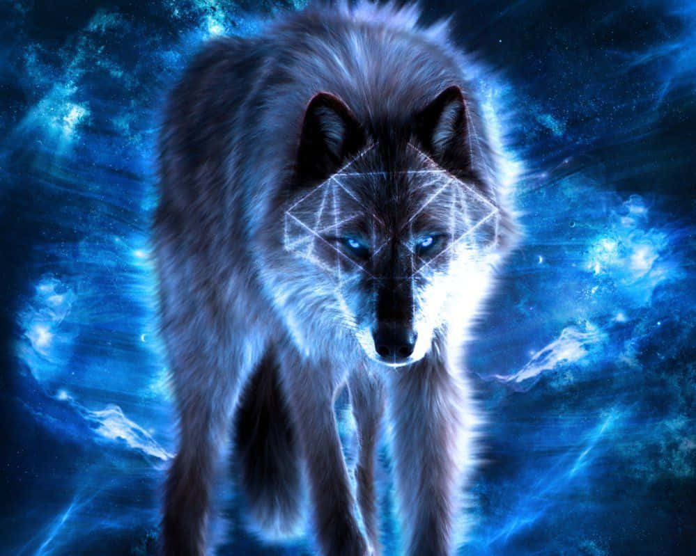 Mystical_ Cosmic_ Wolf Wallpaper