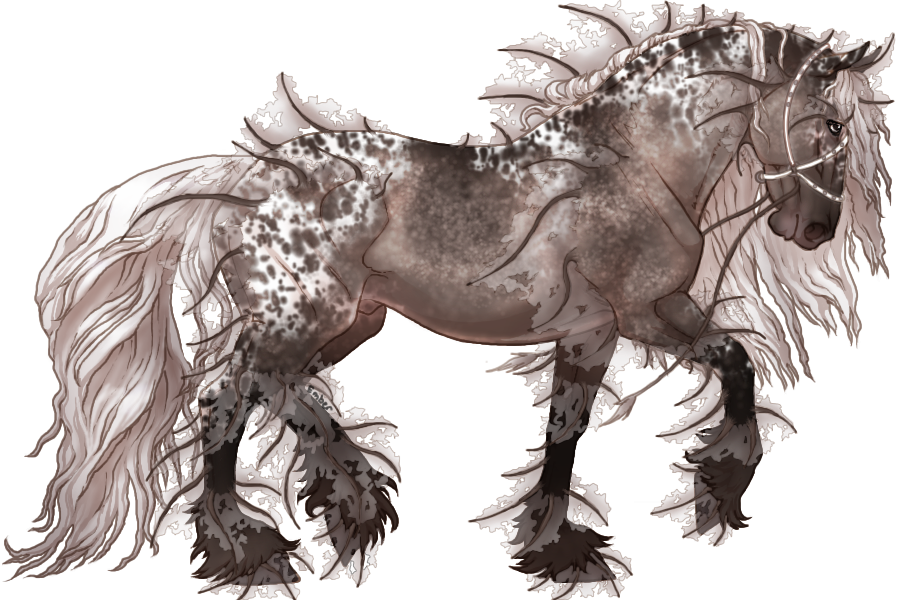 Mystical Dappled Horse Illustration PNG