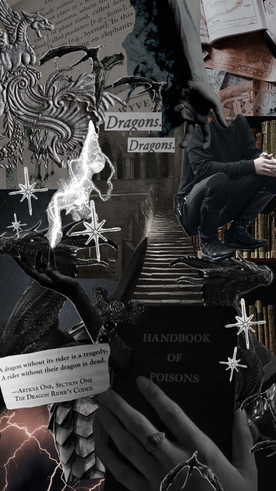 Mystical_ Dragon_ Aesthetic_ Collage Wallpaper