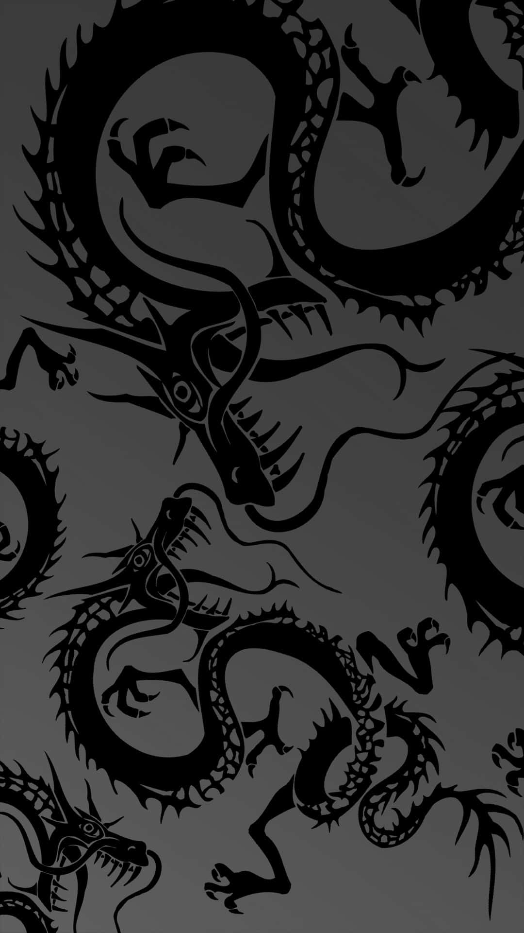 Mystical_ Dragon_ Patterns_ Gray_ Background.jpg Wallpaper
