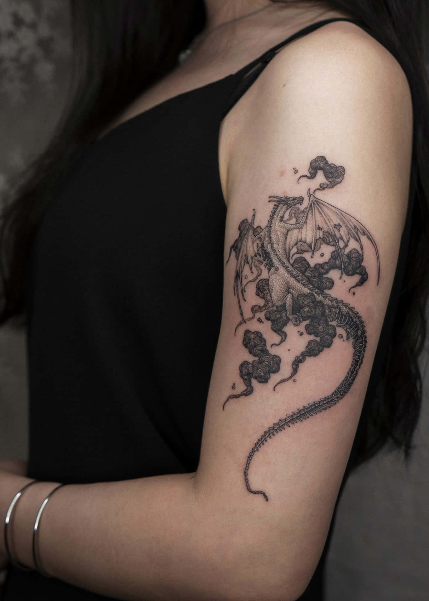 Mystical Dragon Tattoo Arm Wallpaper