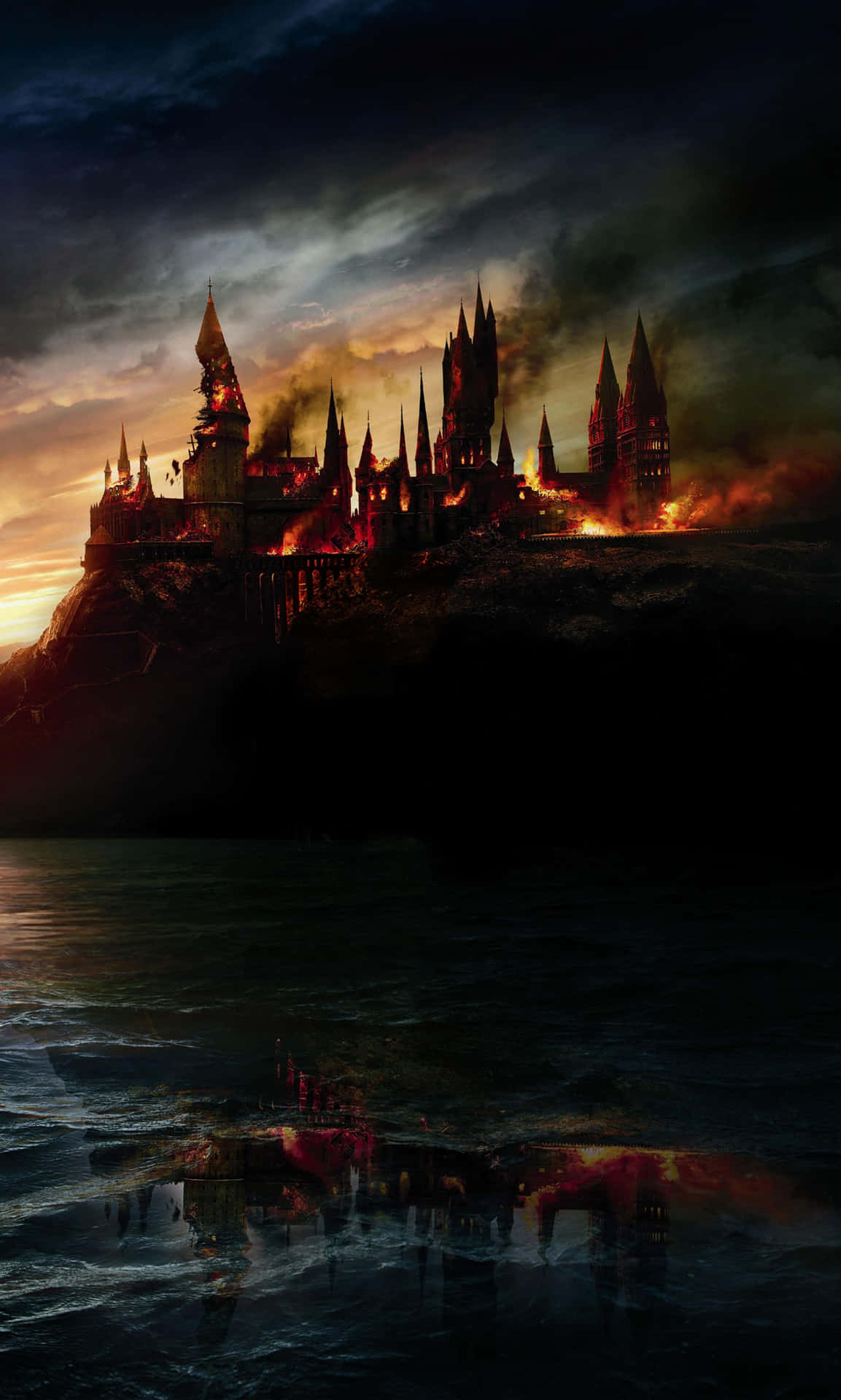 "mystical Dusk Over Hogwarts Castle"