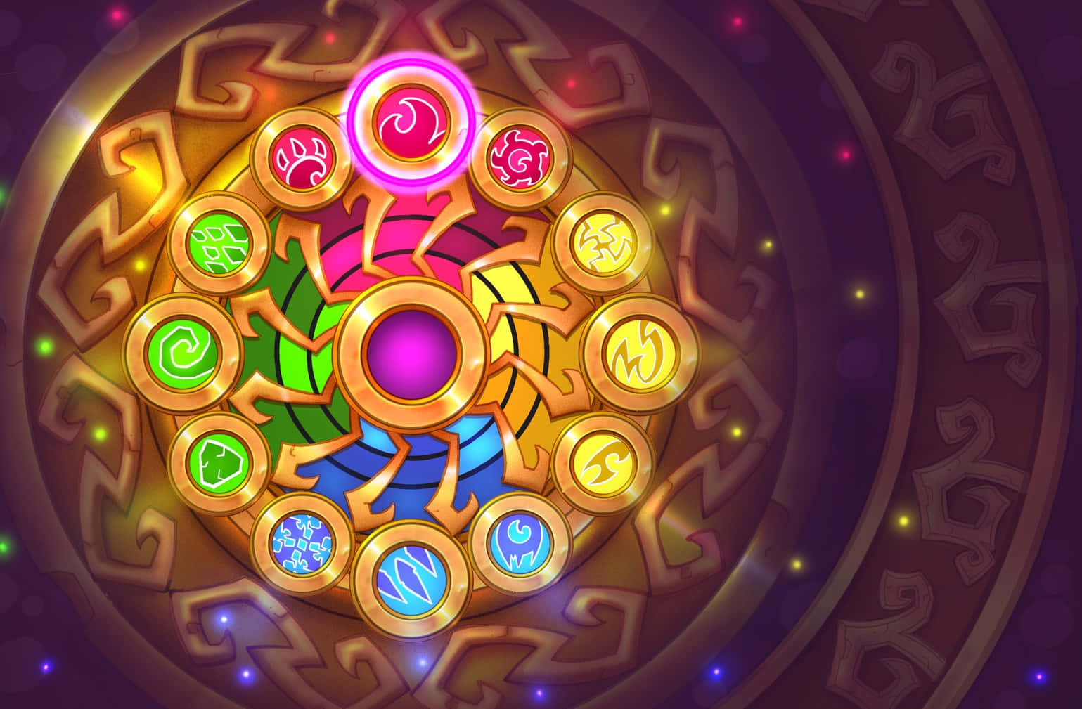 Mystical Elemental Wheel Art Wallpaper