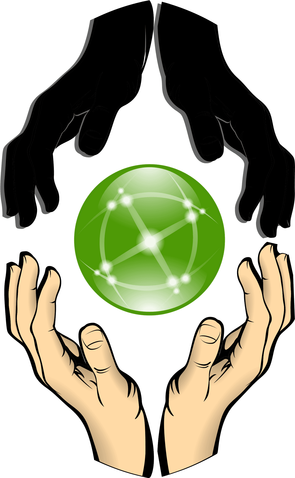 Mystical Energy Ball Hand Clipart PNG