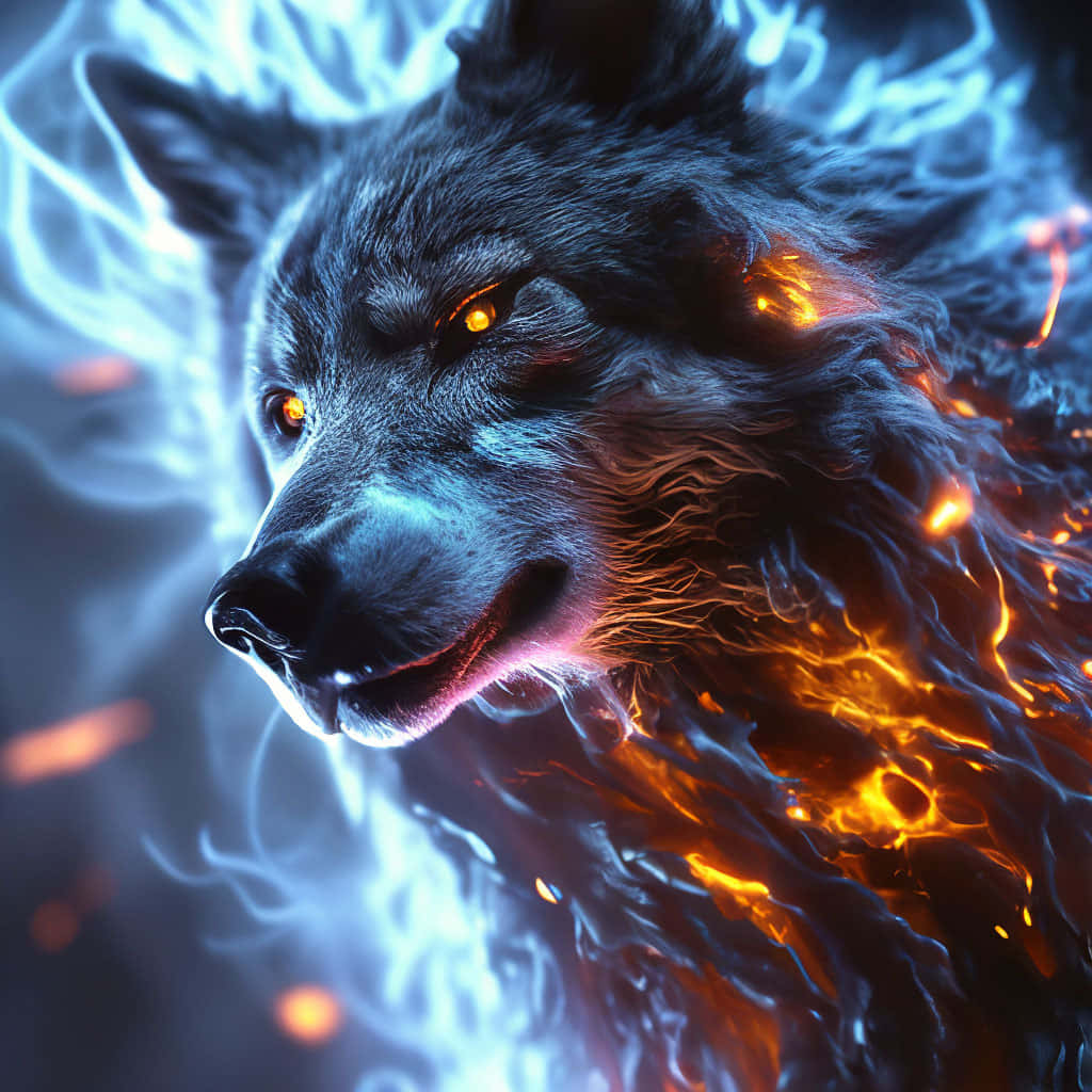 Mystical_ Fire_ Wolf Wallpaper