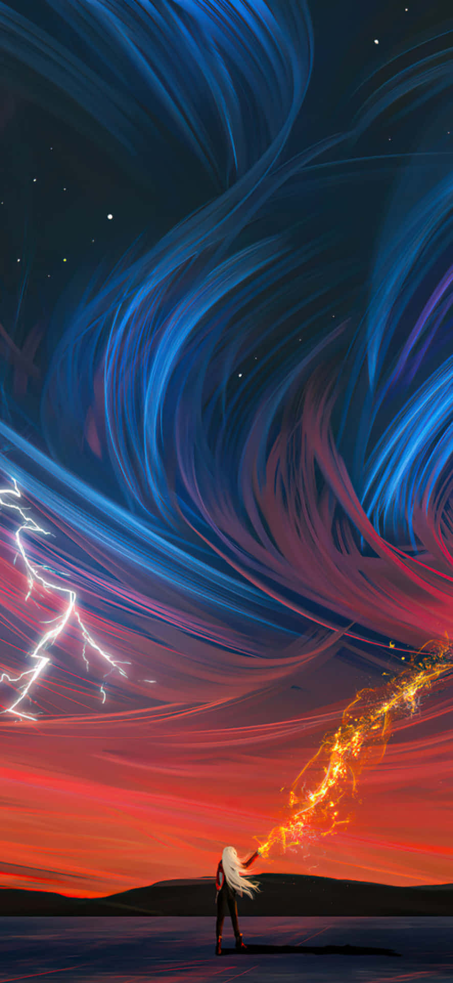 Mystical Firebird Aurora Sky Wallpaper