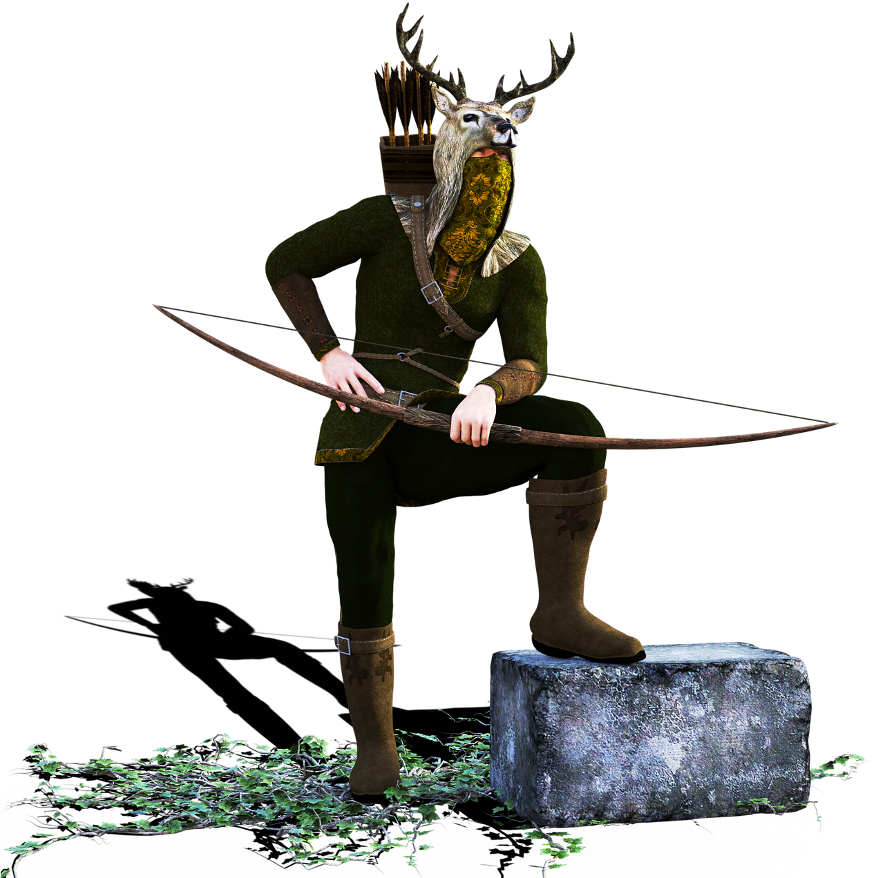 Mystical Forest Hunter PNG