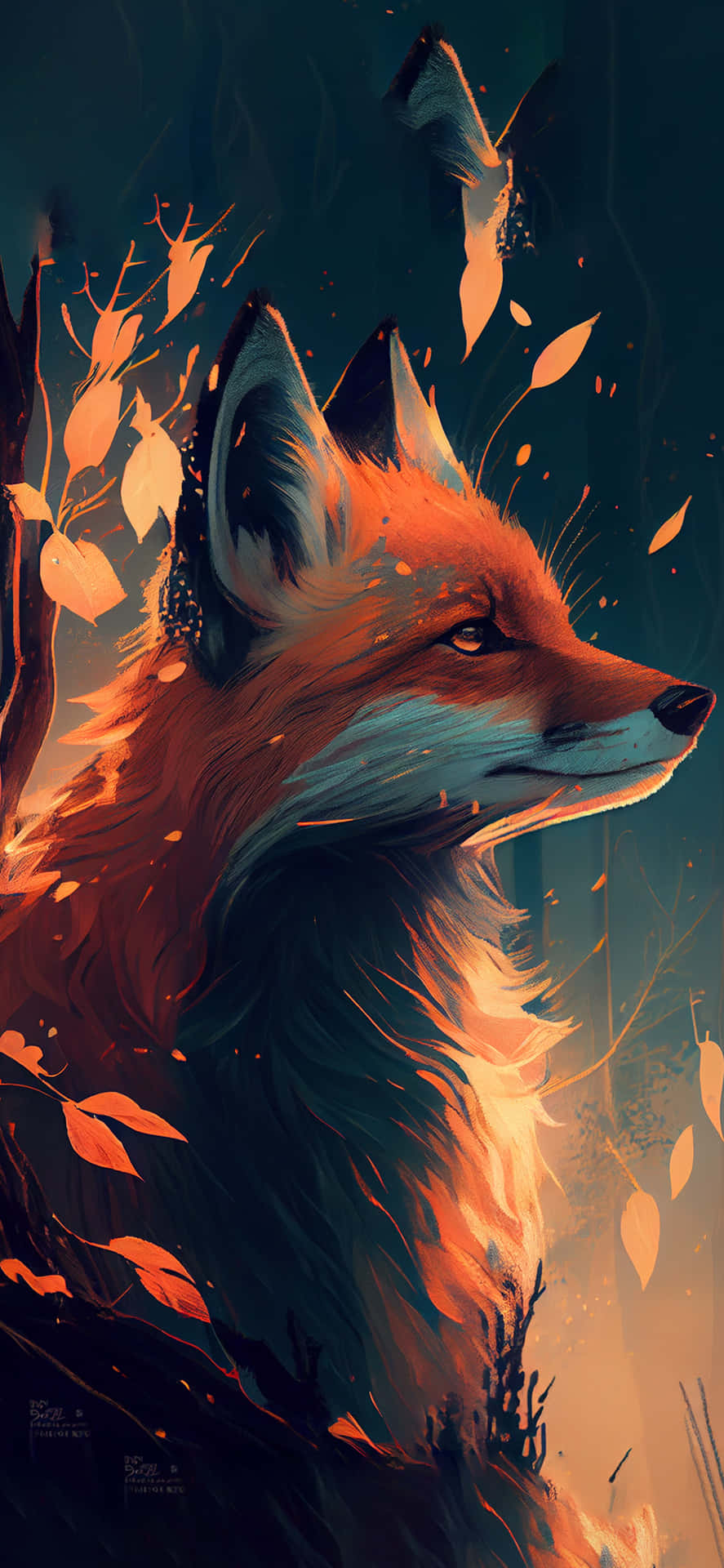 Mystical Fox Glow Art Wallpaper