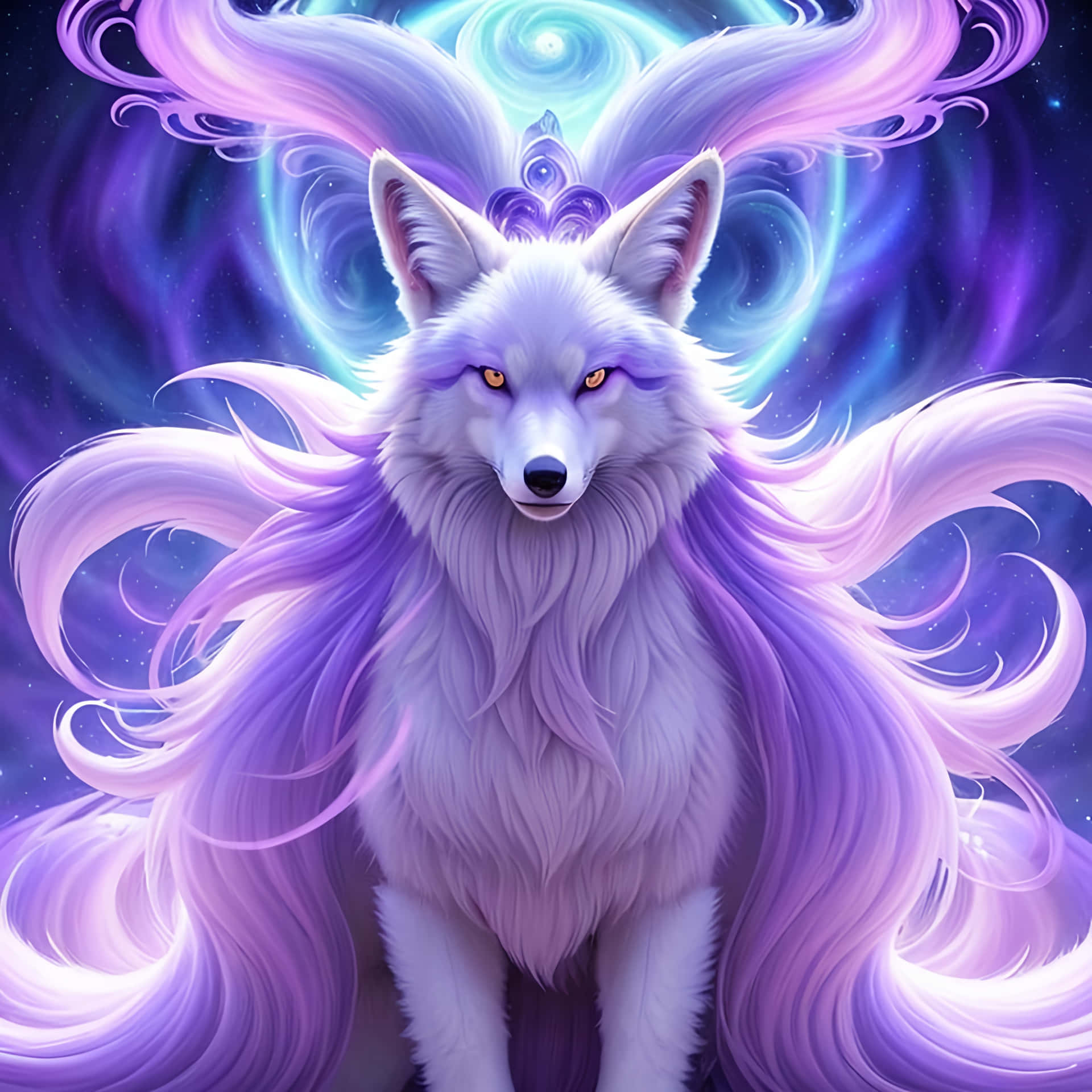 Download Mystical Galaxy Wolf Art Wallpaper | Wallpapers.com