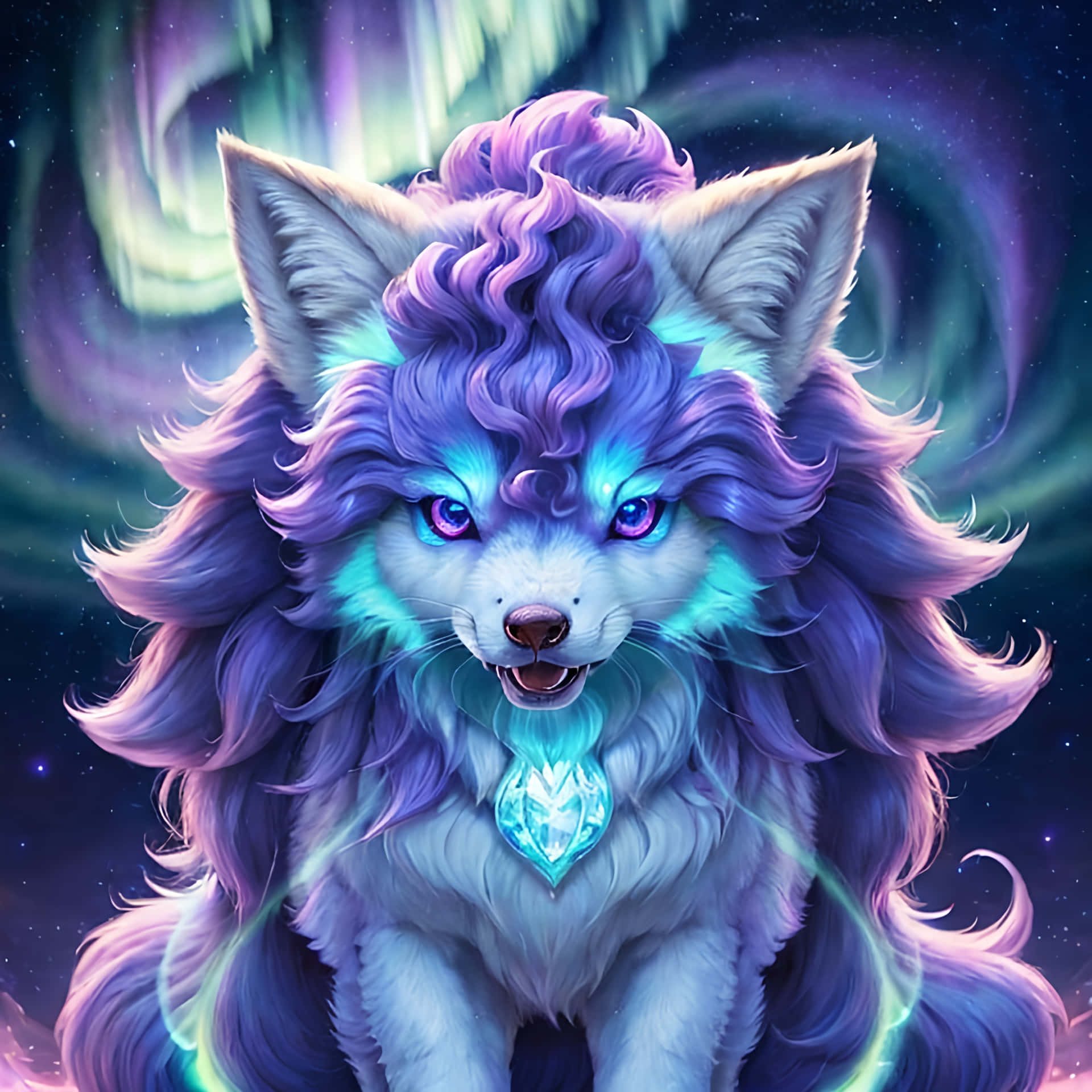 Download Mystical Galaxy Wolf Art Wallpaper | Wallpapers.com