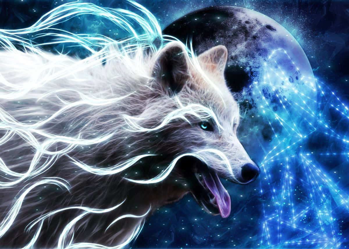 Download Mystical Galaxy Wolf Art Wallpaper | Wallpapers.com