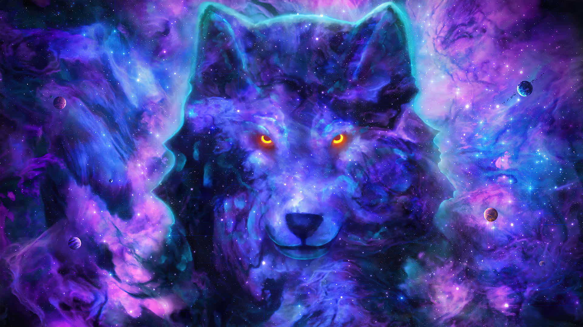 Mystical_ Galaxy_ Wolf_ Art Wallpaper