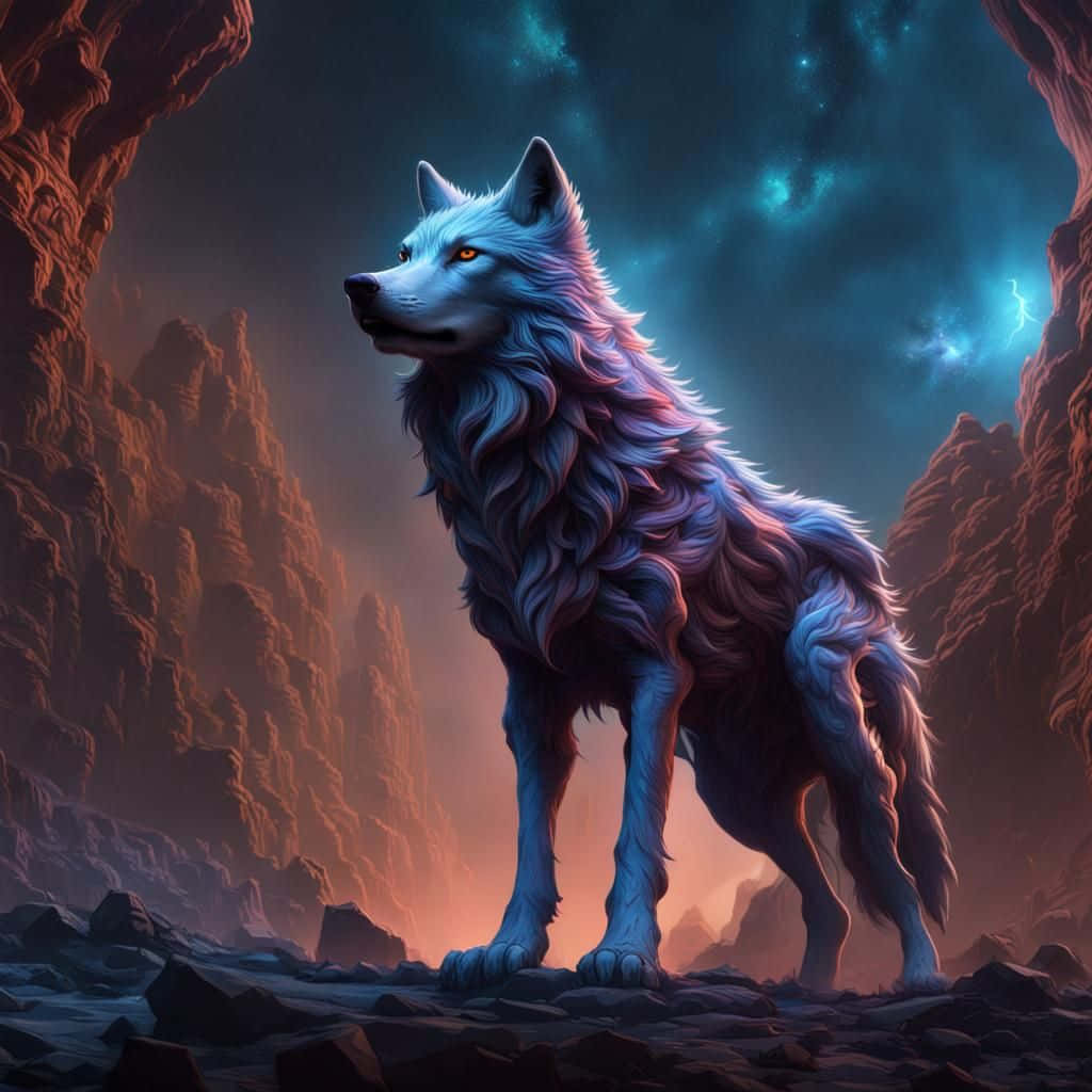 Mystical_ Galaxy_ Wolf_ Artwork Wallpaper