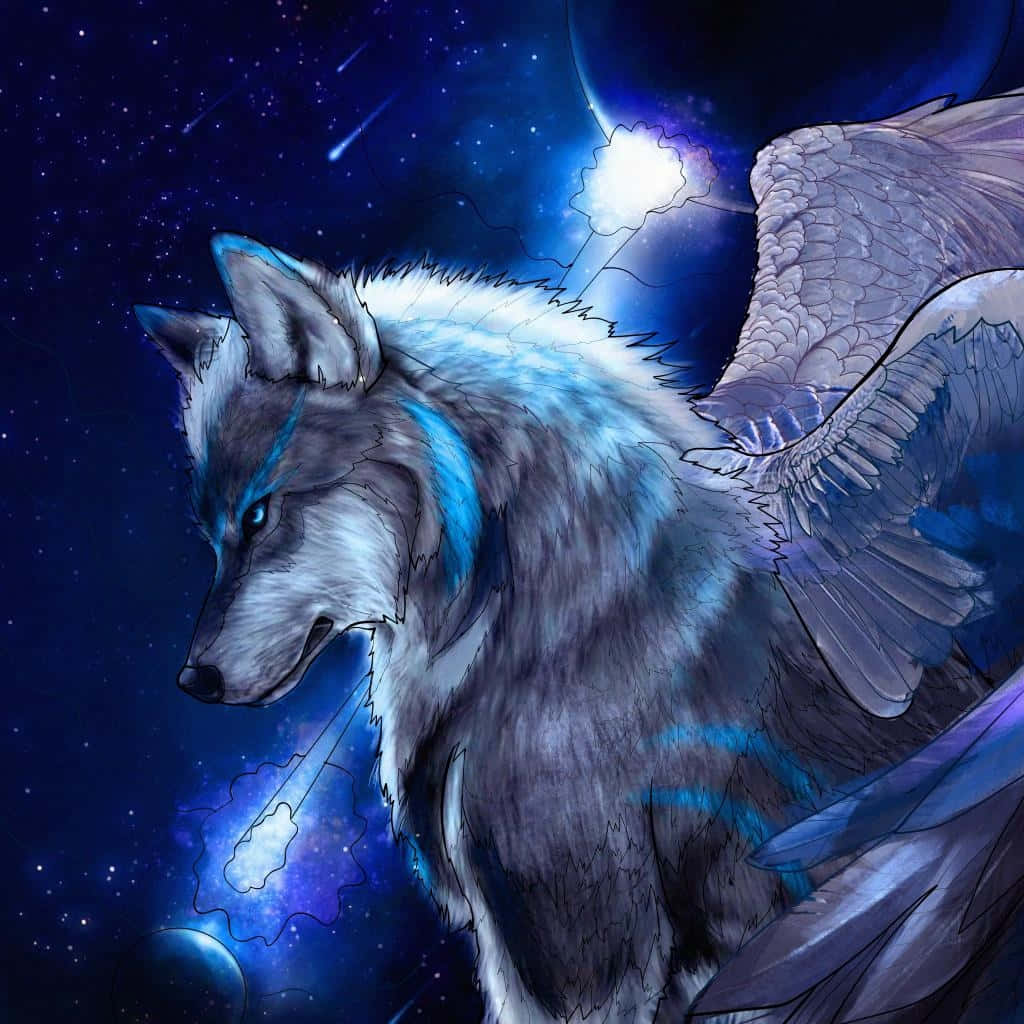 Download Mystical Galaxy Wolf Wings Wallpaper | Wallpapers.com