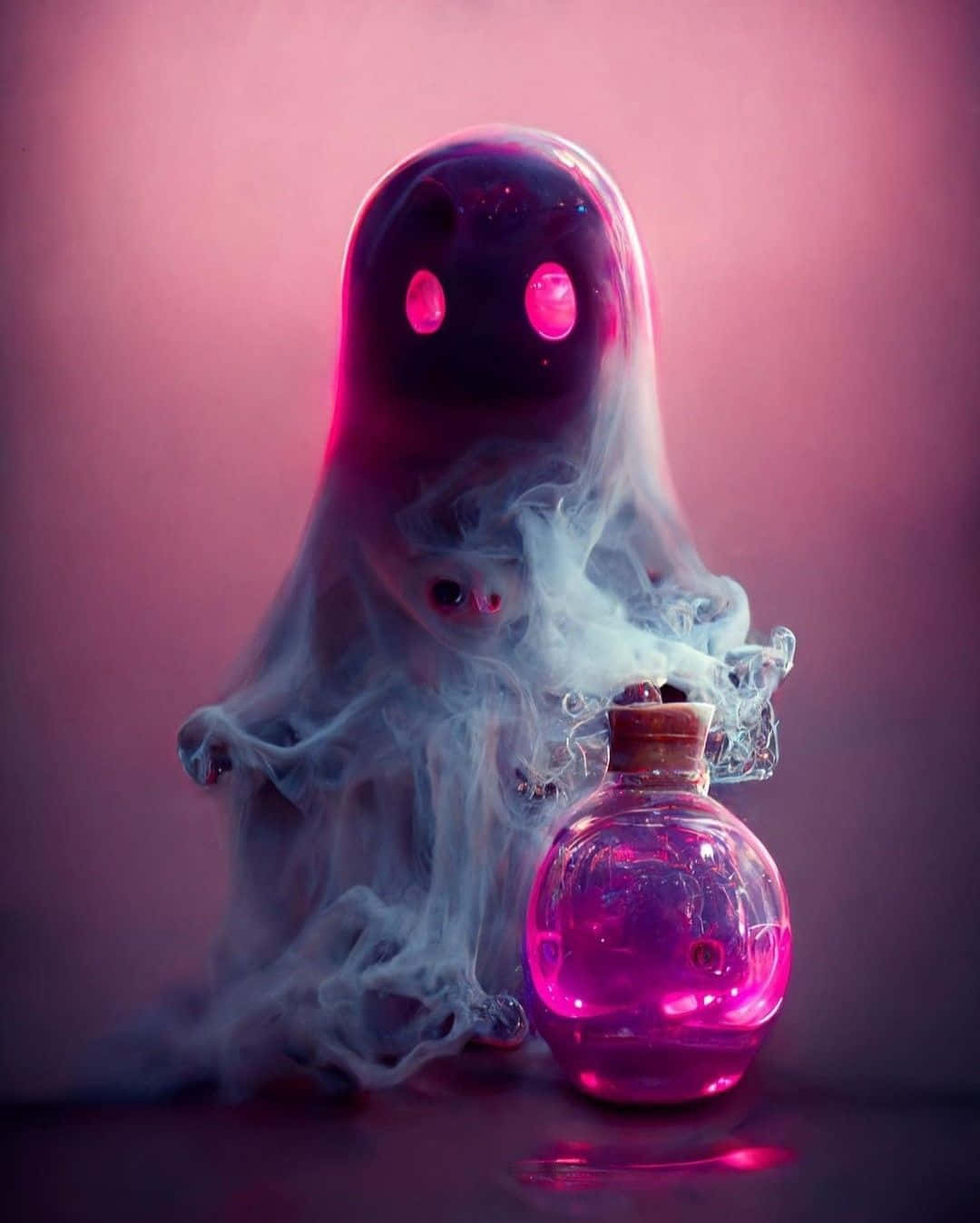 Mystical Ghost Figure With Potion Wallpaper