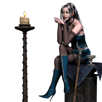 Mystical_ Girl_with_ Candle_and_ Sword.jpg PNG
