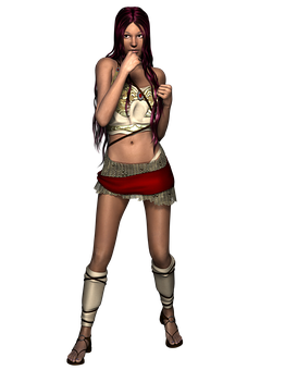 Mystical Girl3 D Render PNG