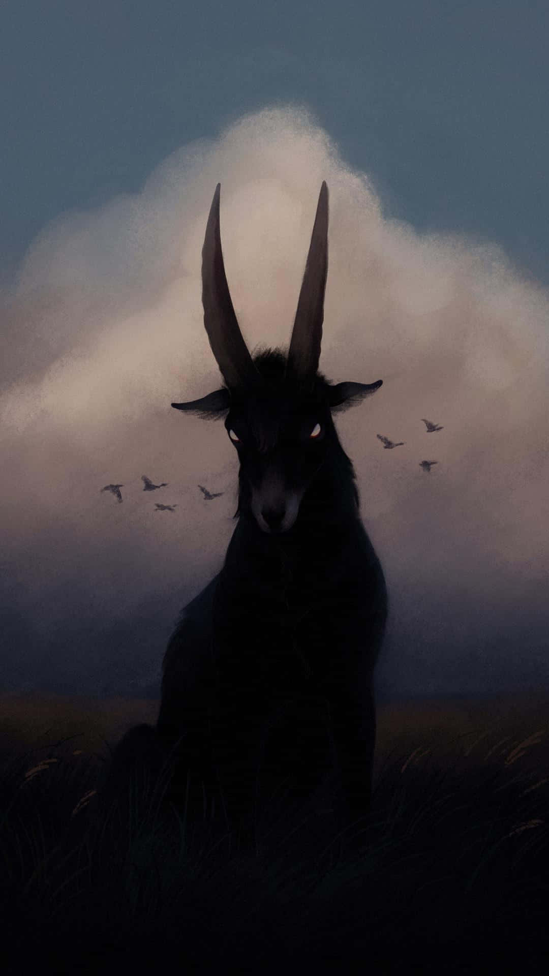 Mystical_ Gothic_ Goat_ Artwork Wallpaper