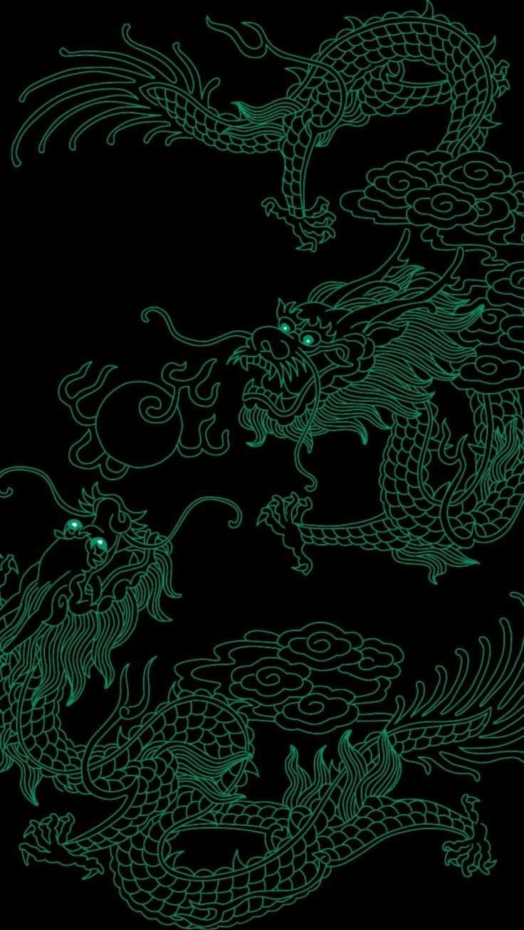 Mystical_ Green_ Dragons_ Artwork Wallpaper