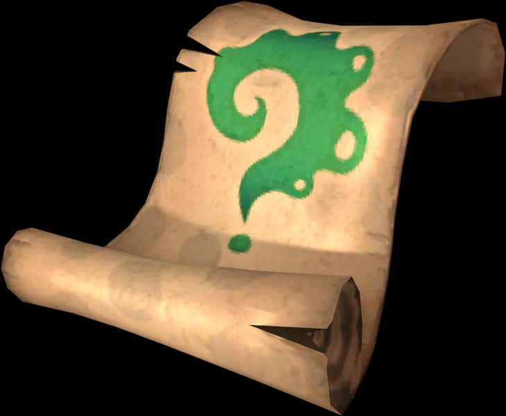Mystical Green Seal Scroll PNG