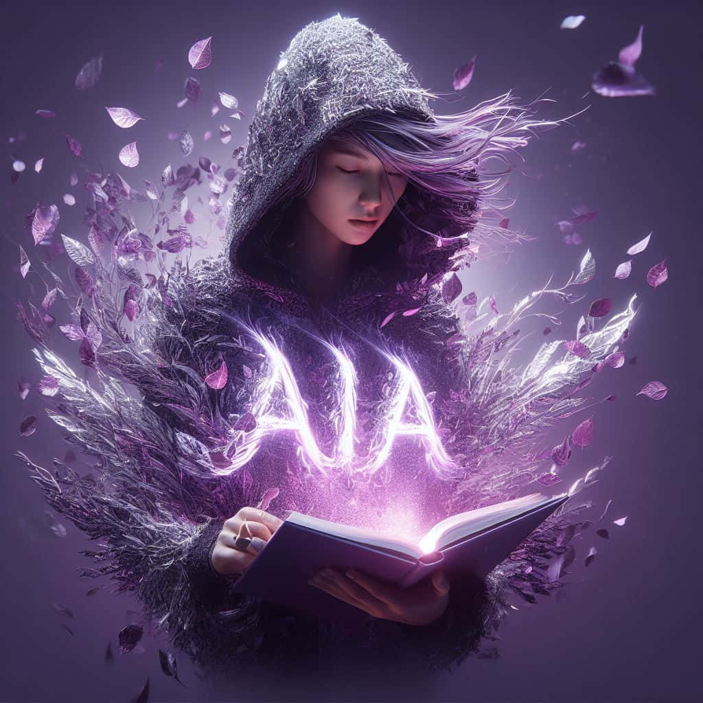 Mystical Hooded Figurewith Magical Book Wallpaper