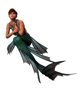 Mystical Mermaid Pose PNG