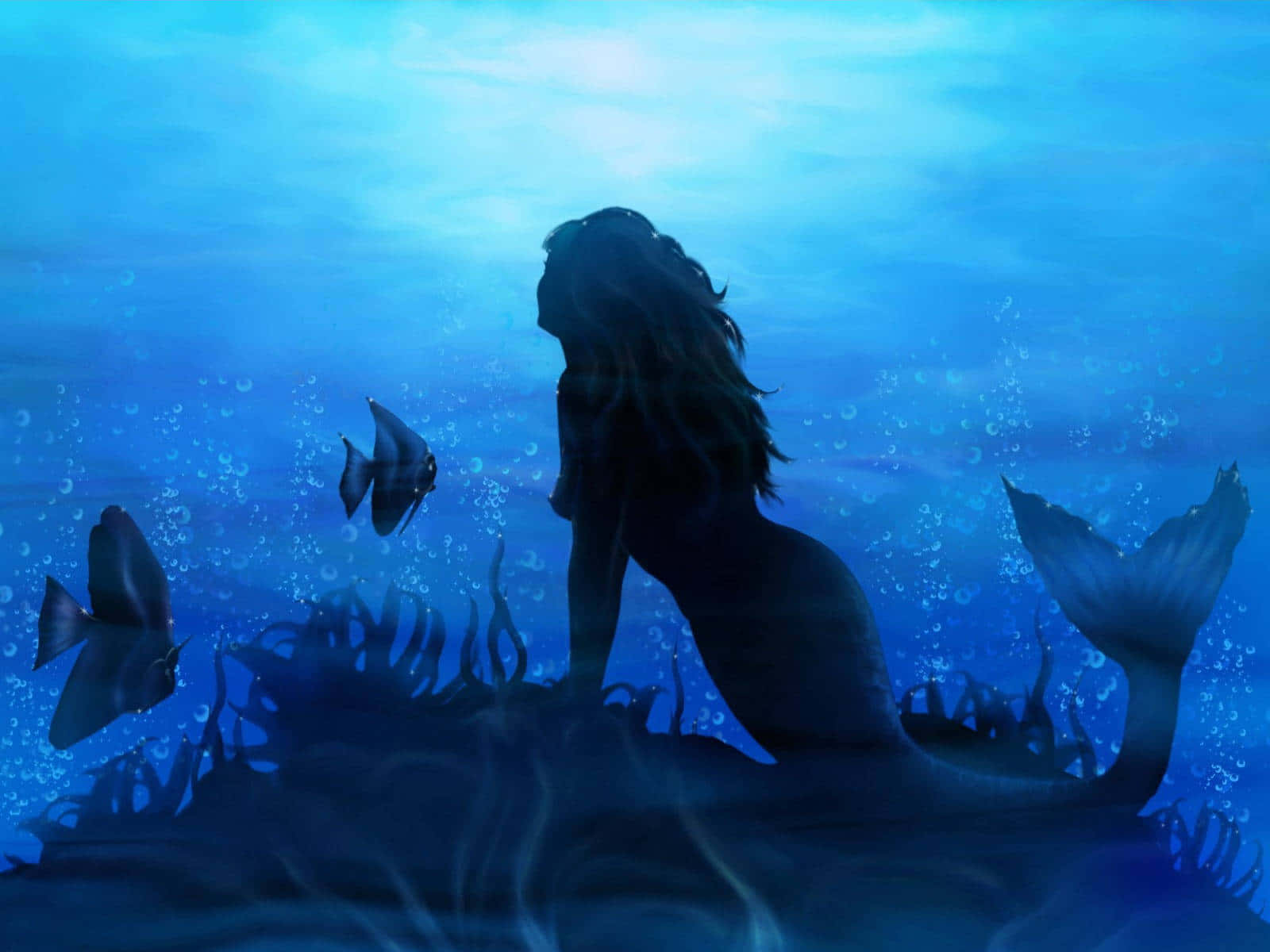Mystical_ Mermaid_ Underwater_ Scene Wallpaper