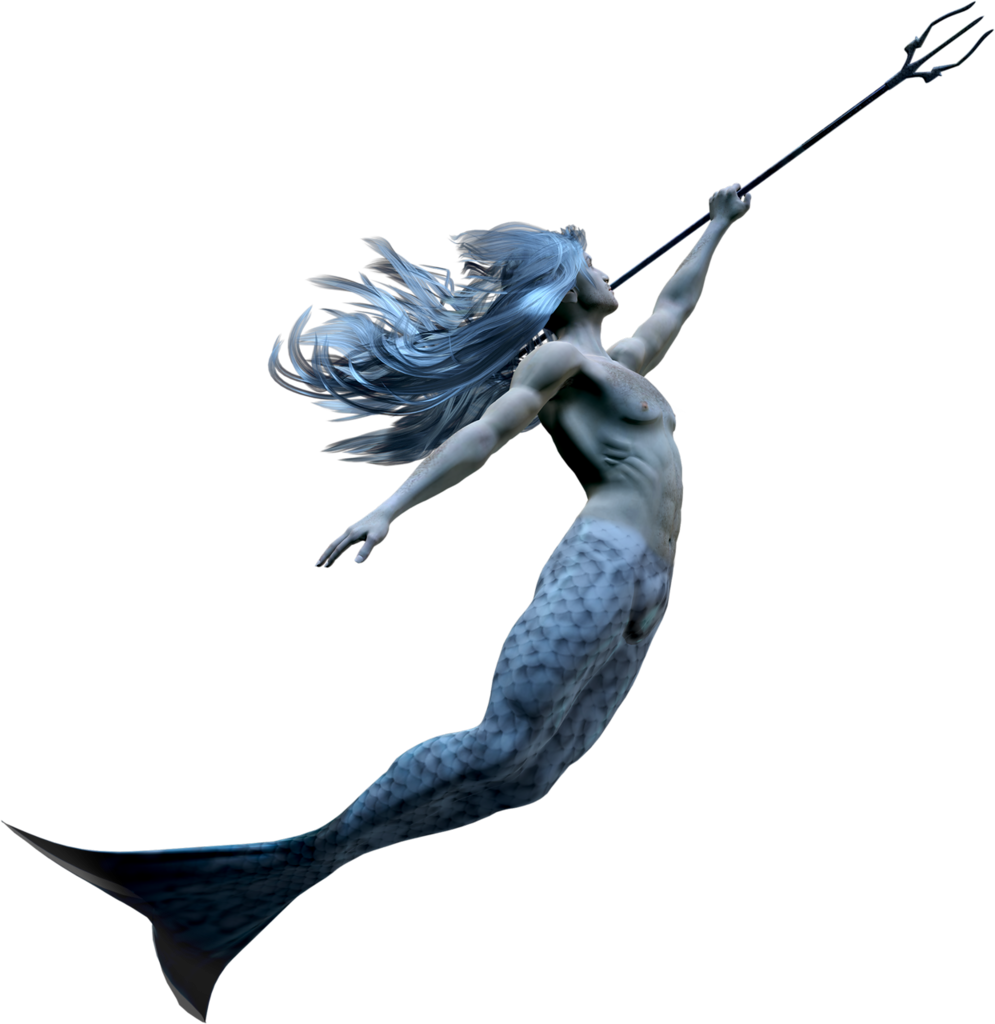 Mystical Mermaidwith Trident PNG