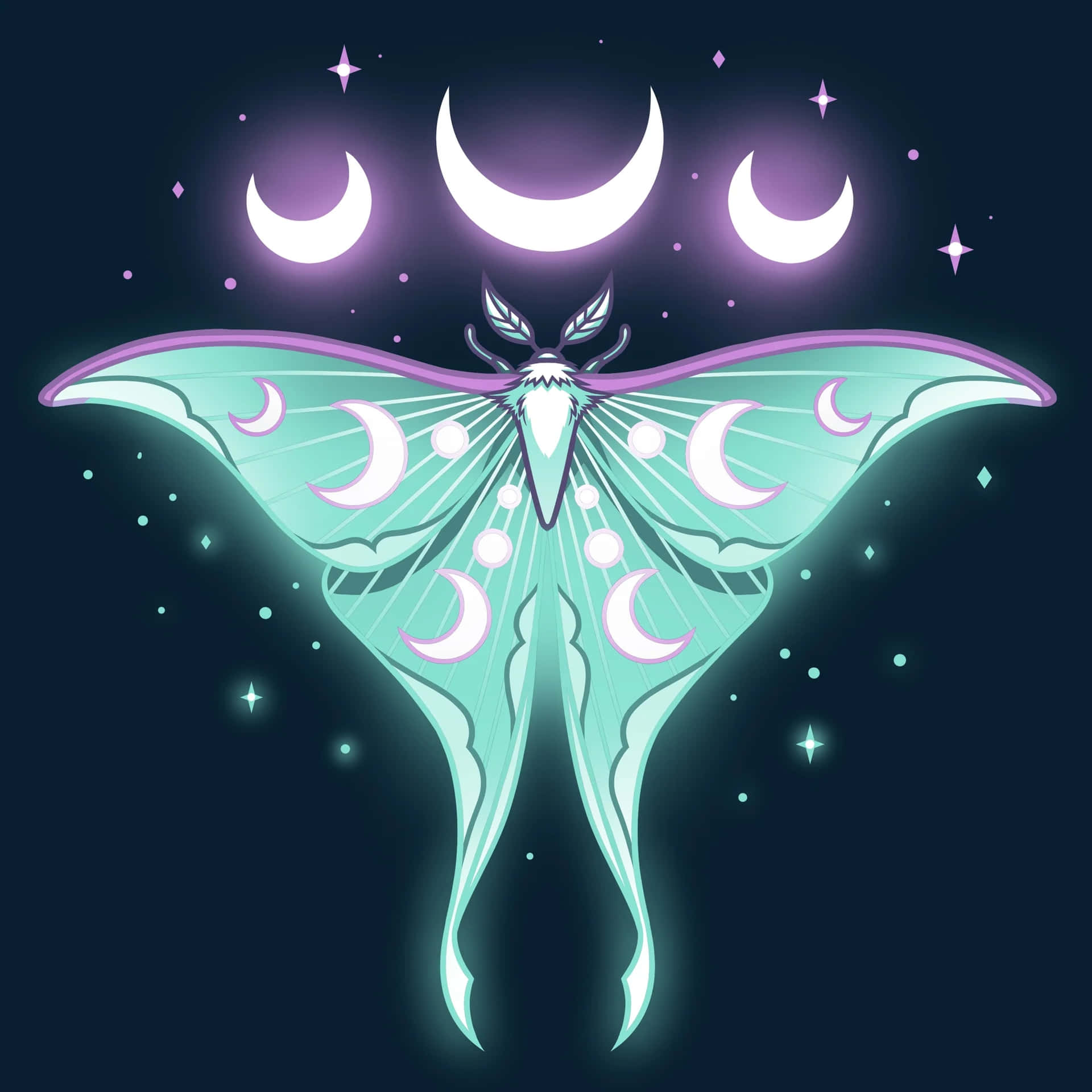 Mystical Moon Moth Art Wallpaper