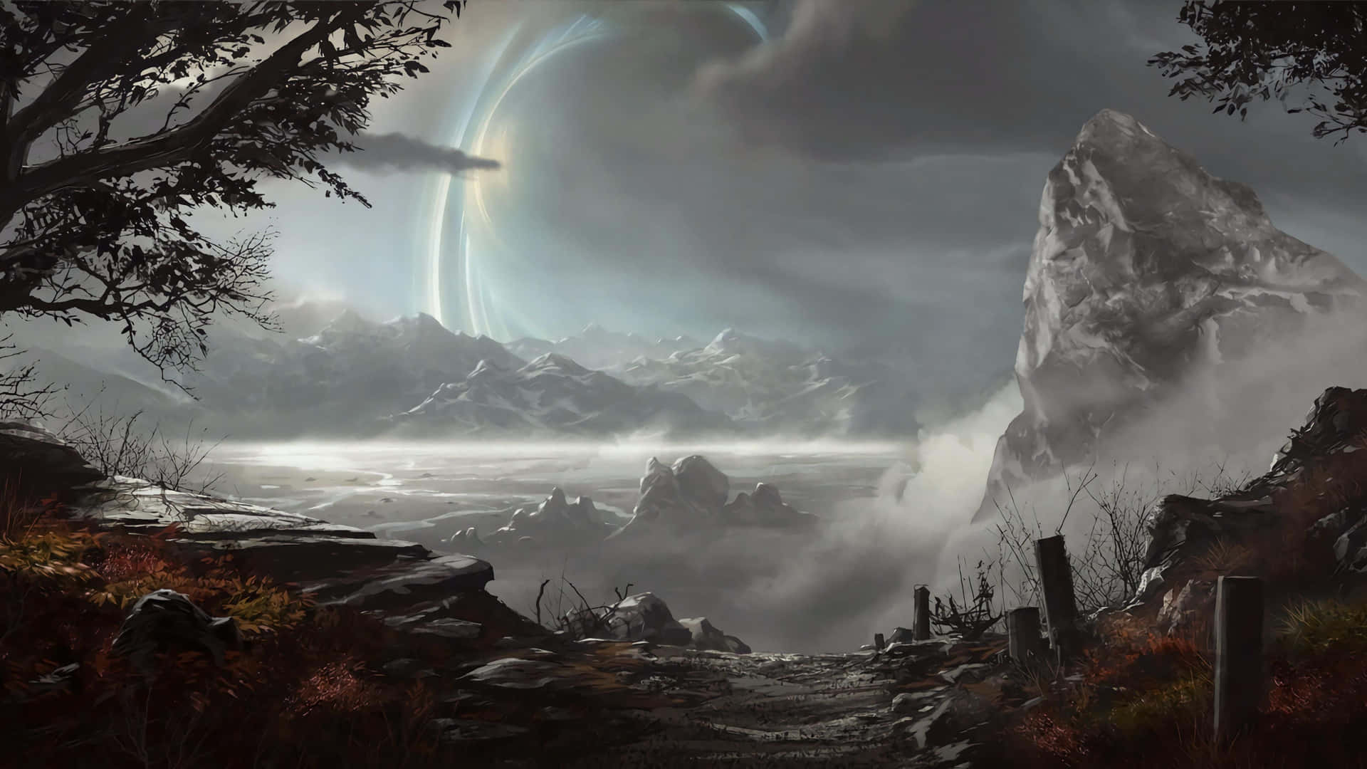 Mystical_ Mountain_ Portal_ Landscape Wallpaper