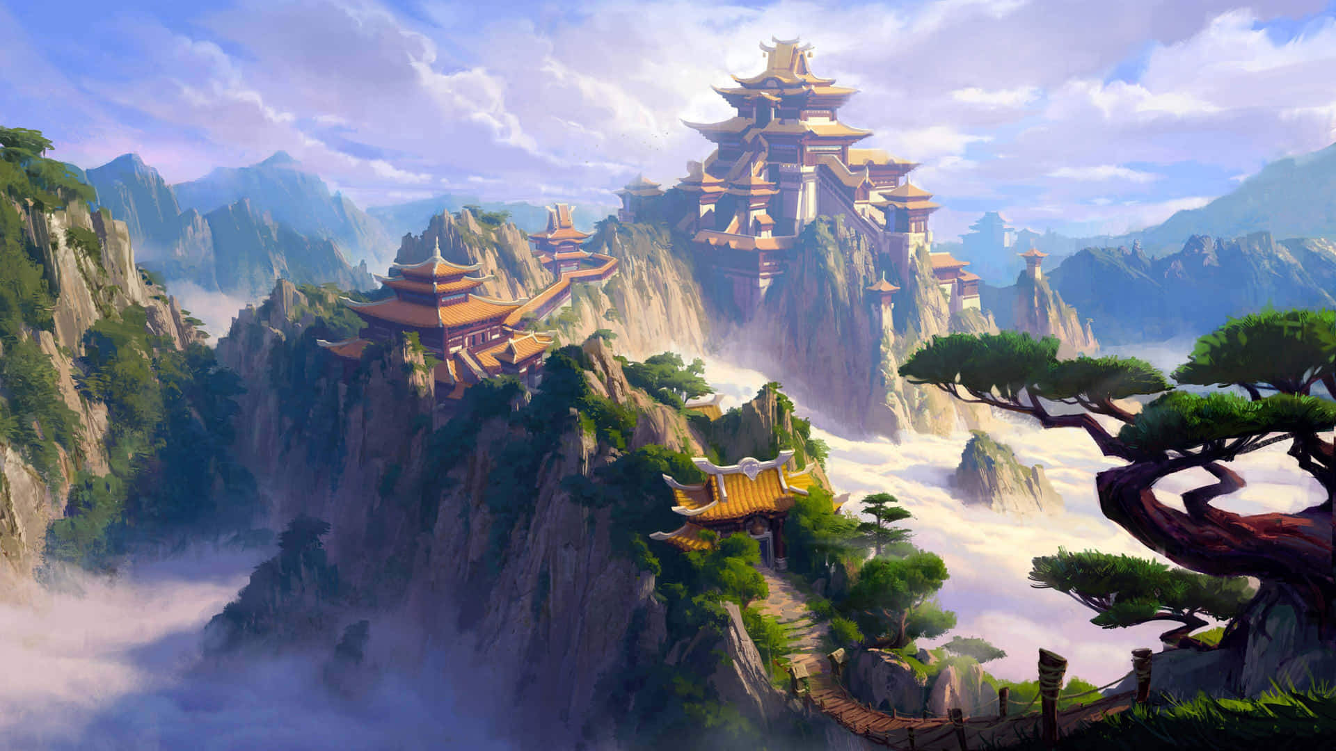 Download Mystical_ Mountain_ Temple_ Landscape.jpg Wallpaper ...