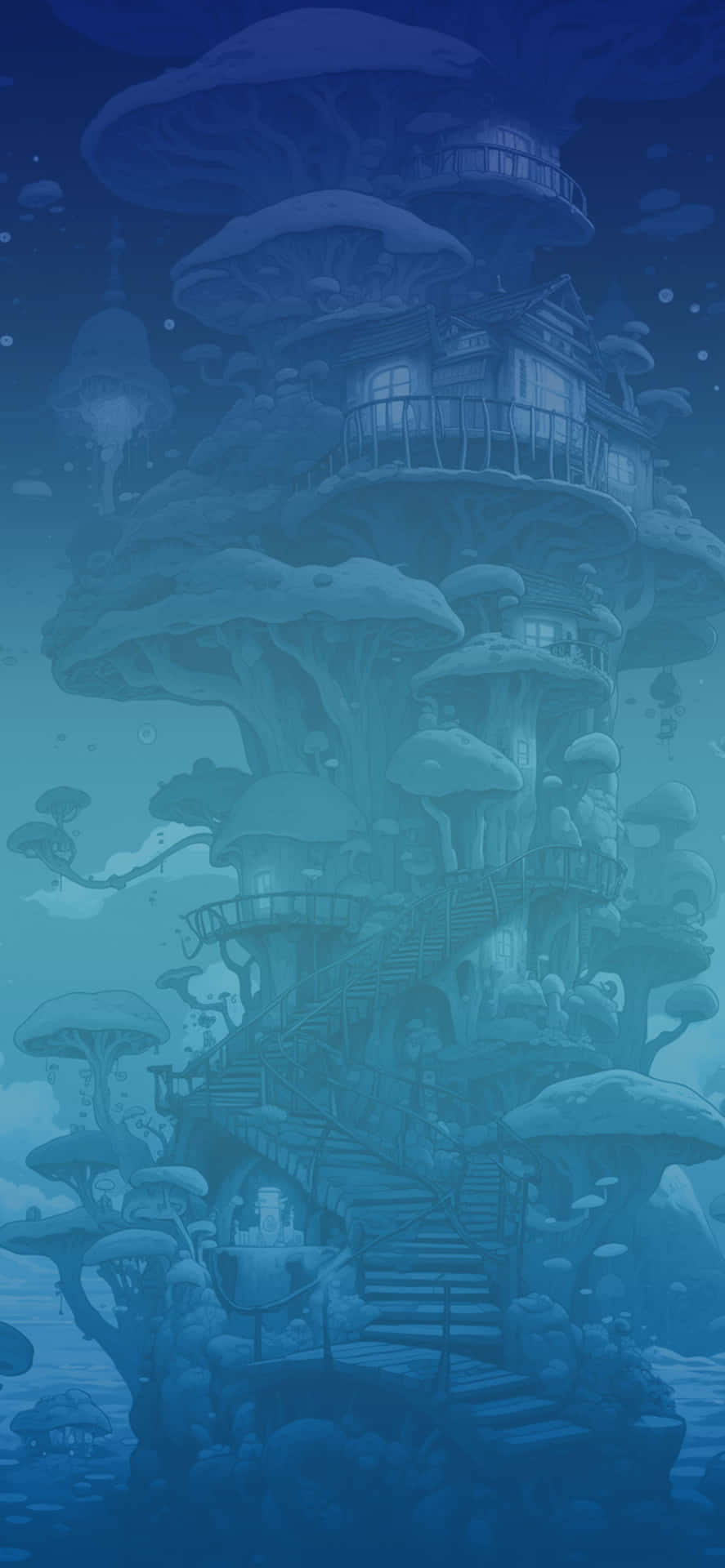 Mystical_ Mushroom_ Tower_ Fantasy_ Art Wallpaper
