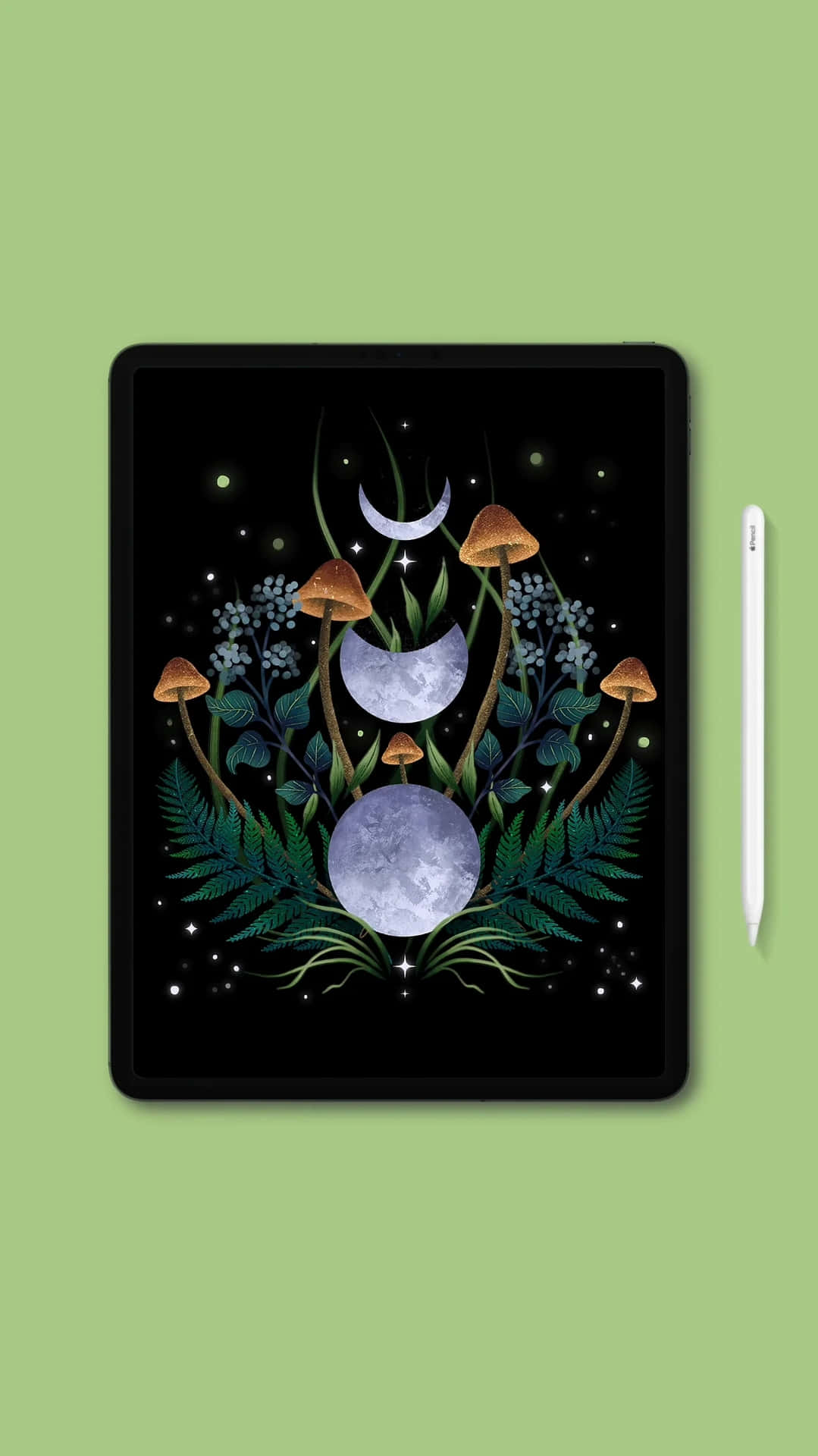 Mystical_ Nature_ Art_on_ Tablet_with_ Stylus Wallpaper