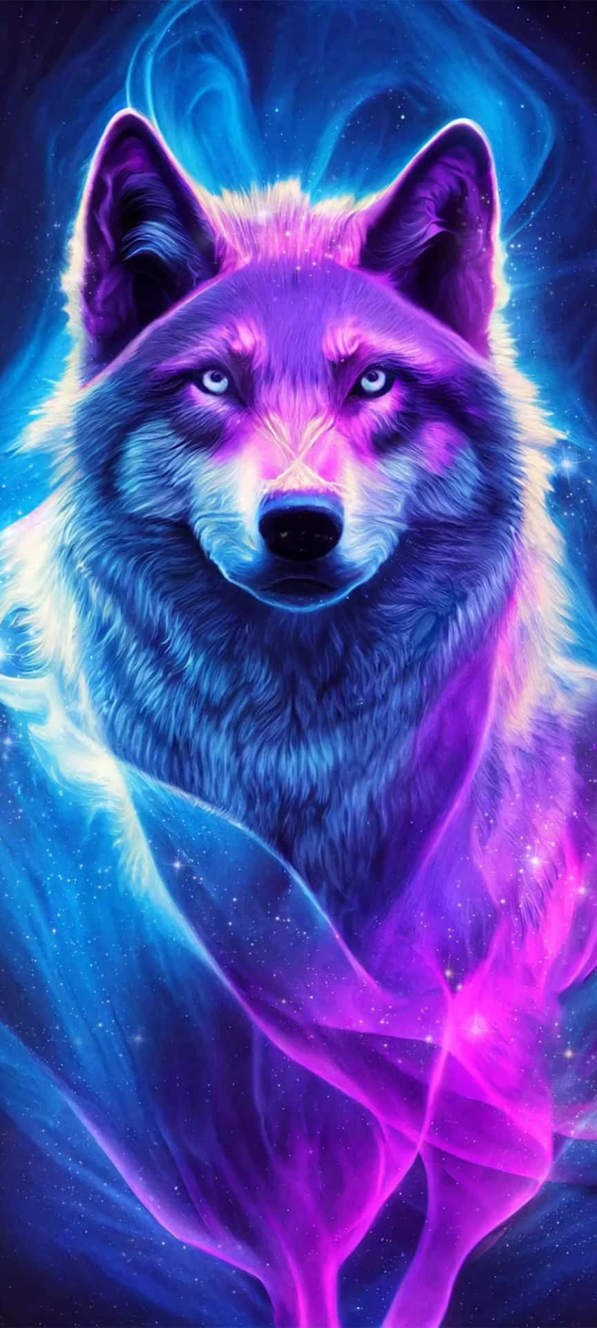 Mystical_ Neon_ Wolf_ Artwork Wallpaper