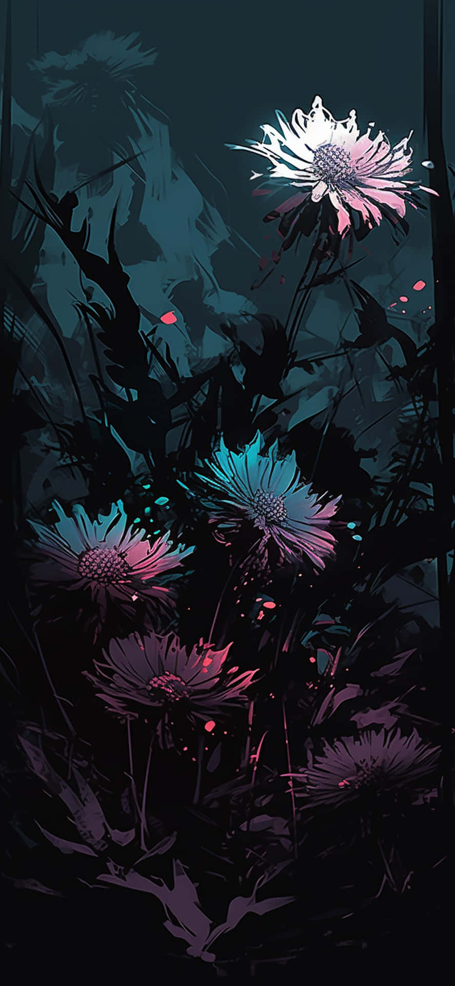 Mystical_ Nighttime_ Flowers Wallpaper