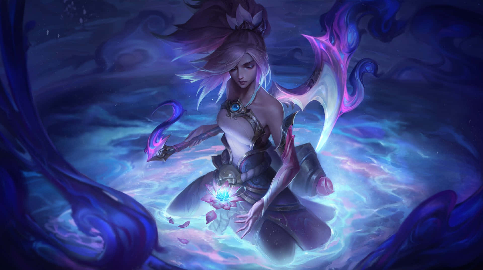 Mystieke Ninja Akali Kunstwerk Achtergrond