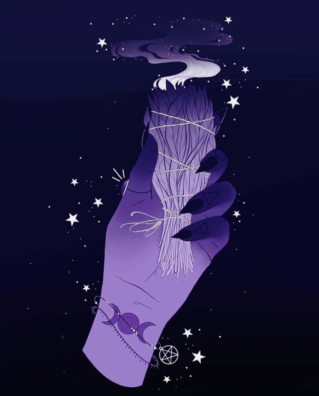 Mystical_ Pastel_ Witch_ Hand Wallpaper