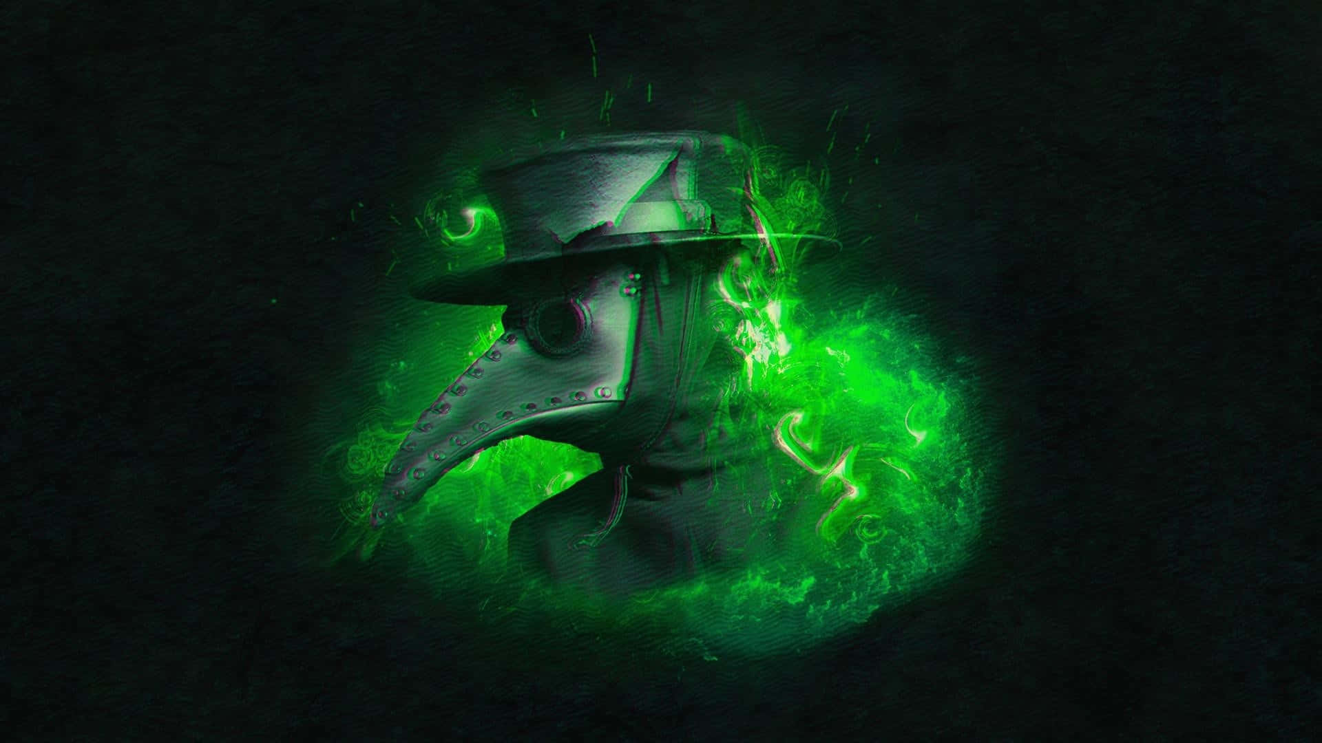 Mystical Plague Doctorin Green Haze.jpg Wallpaper